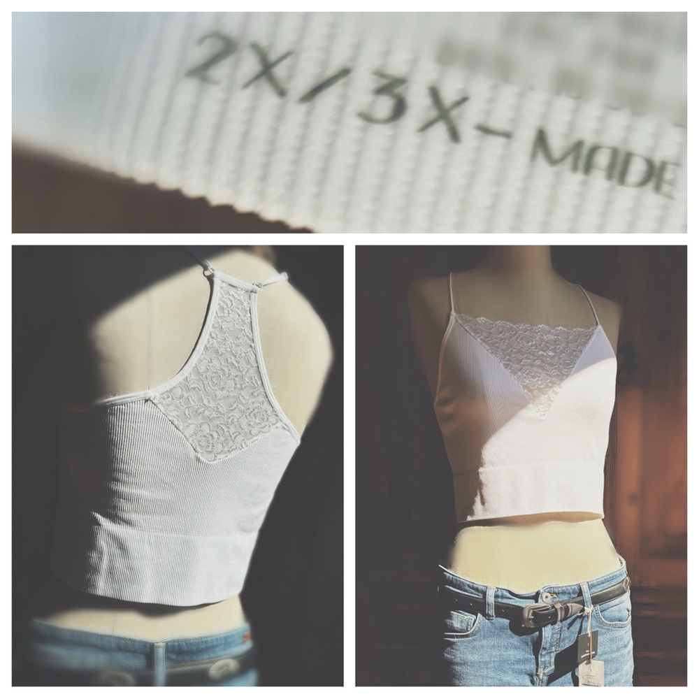 Lace Ribbed Tank - Picture 3 of 10